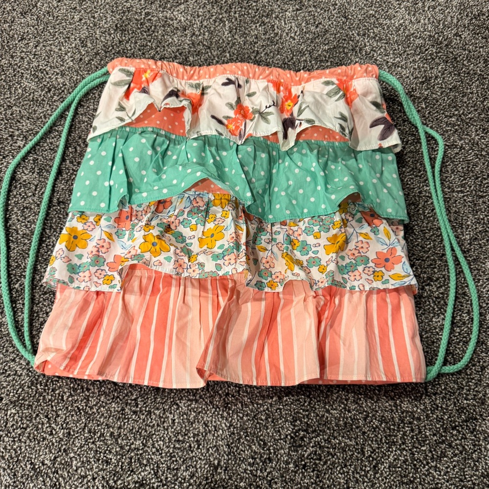 Matilda Jane Floral and Striped Ruffle Dream Chasers in the Ruffles Drawstring